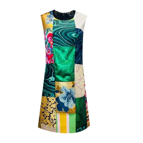 Dolce & Gabbana Brocade & Lame Patchwork Dress - Picture 2 of 9